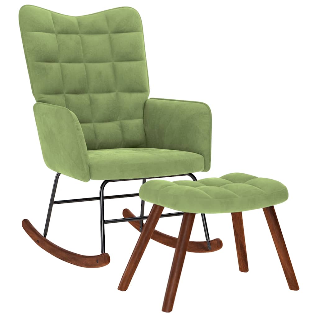 vidaXL Rocking Chair velvet light grey