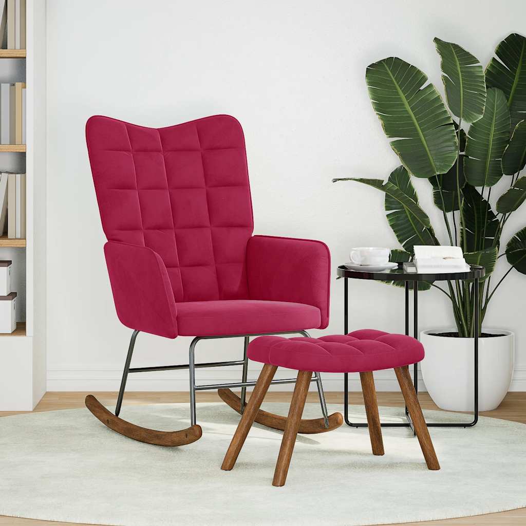 vidaXL Rocking Chair velvet light grey