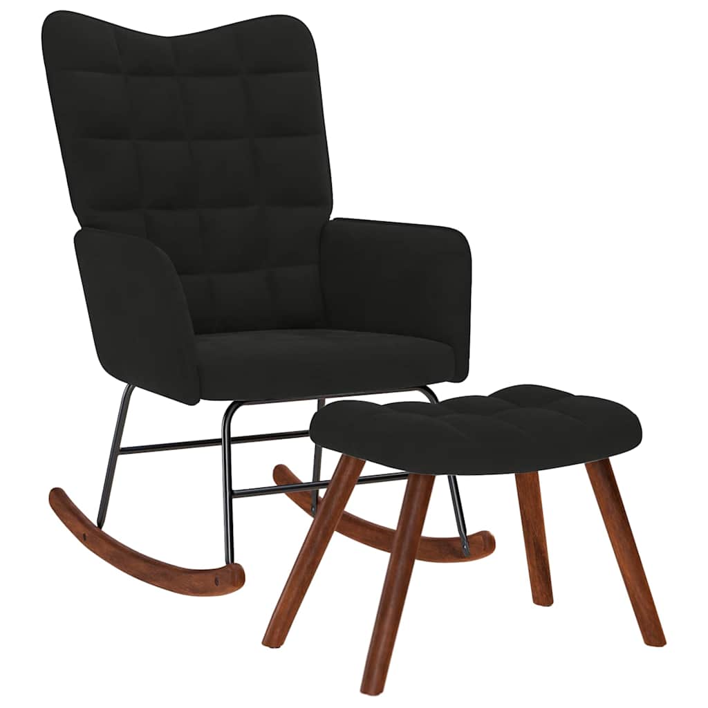 vidaXL Rocking Chair velvet light grey