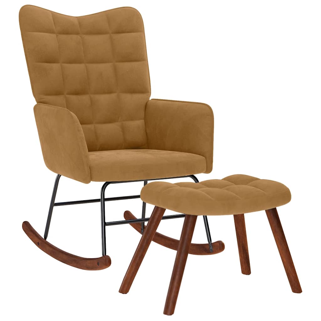 vidaXL Rocking Chair velvet light grey