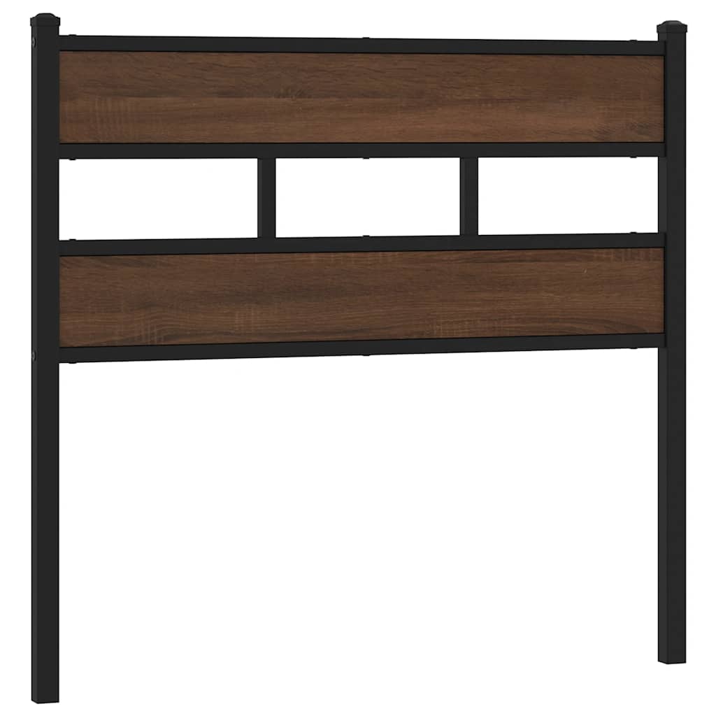 vidaXL Vervangend hoofdbord 75 cm ijzer en bewerkt hout gerookt eikenkleurig