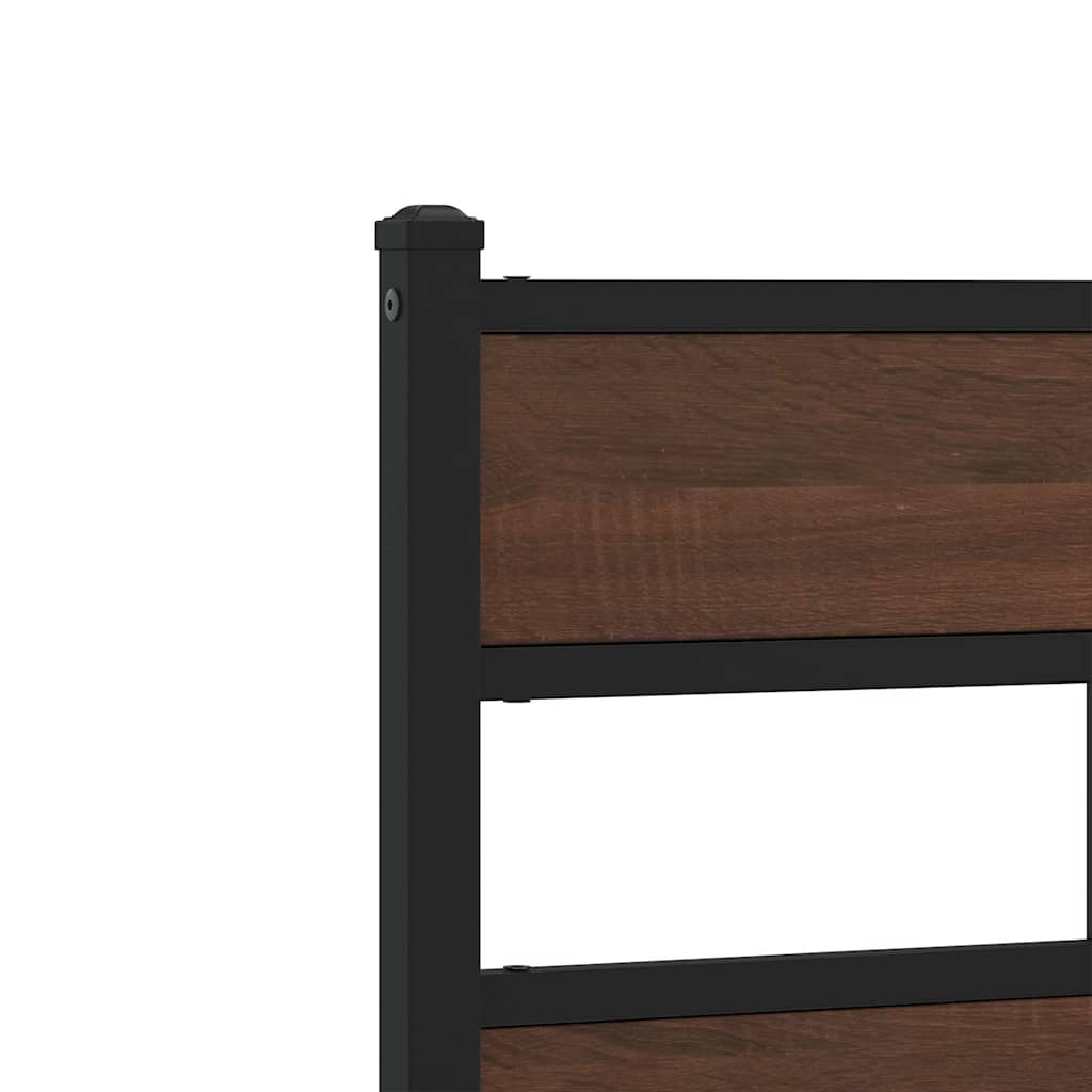 vidaXL Vervangend hoofdbord 75 cm ijzer en bewerkt hout gerookt eikenkleurig