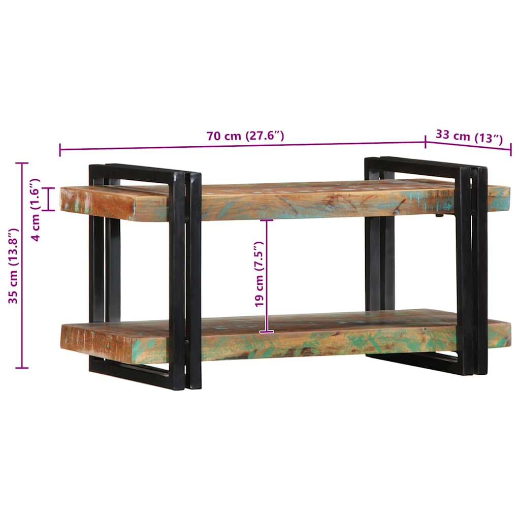 vidaXL Wall Shelf Solid Reclaimed Wood Multicolour