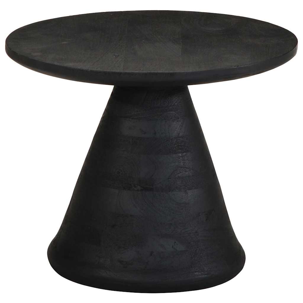 vidaXL Bijzettafel Ø50x40 cm massief mangohout zwart