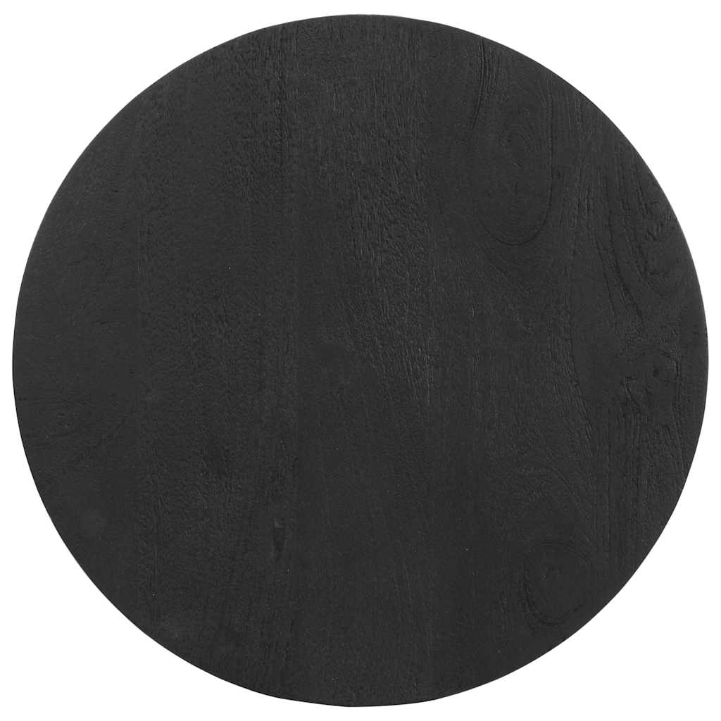 vidaXL Bijzettafel Ø50x40 cm massief mangohout zwart
