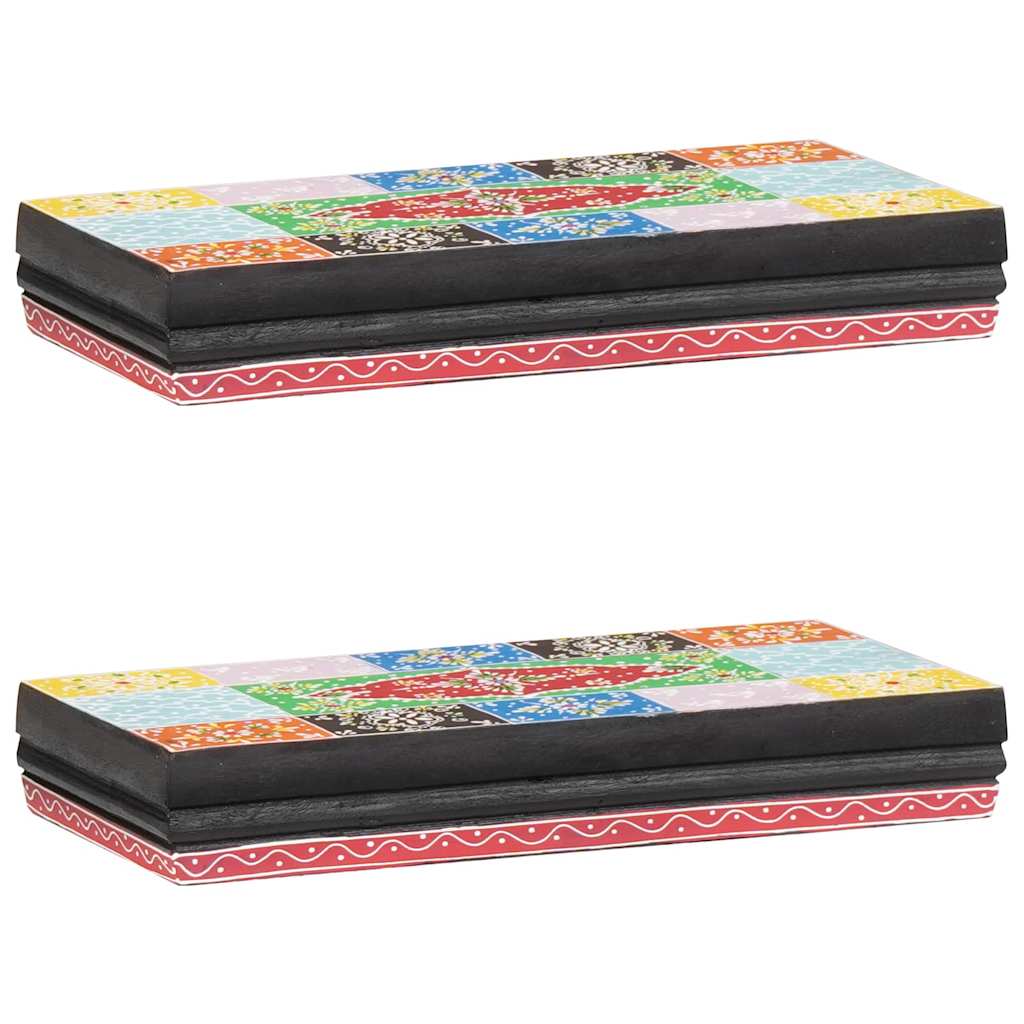 vidaXL Wall Shelves Multicolour 40 x 20 x 6 cm Solid Mango Wood