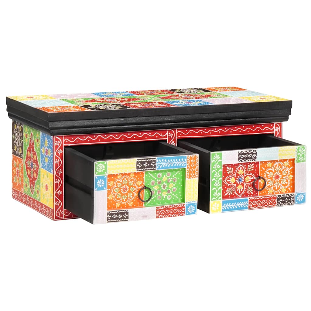 vidaXL TV Kast met lade Multikleur 100 x 30 x 24 cm Massief mangohout