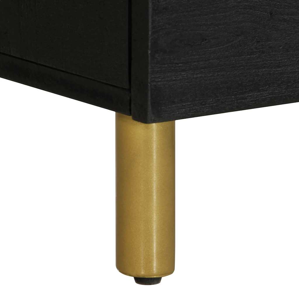 vidaXL Bedside Cabinet 40x33x46 cm Solid Mango Wood Black