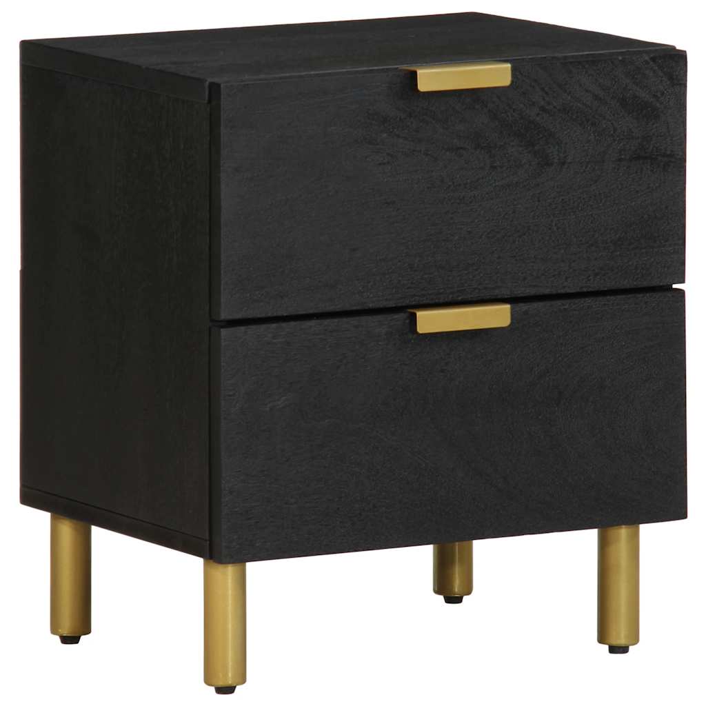 vidaXL Bedside Cabinet 40x33x46 cm Solid Mango Wood Black
