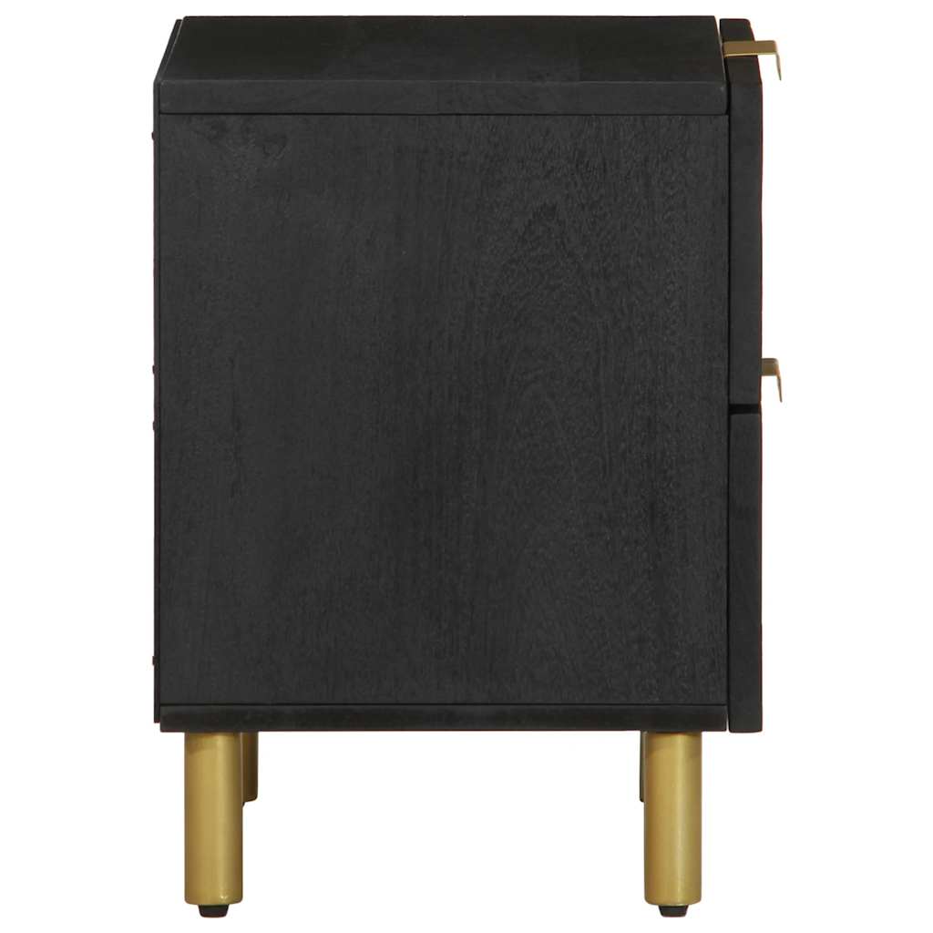 vidaXL Bedside Cabinet 40x33x46 cm Solid Mango Wood Black