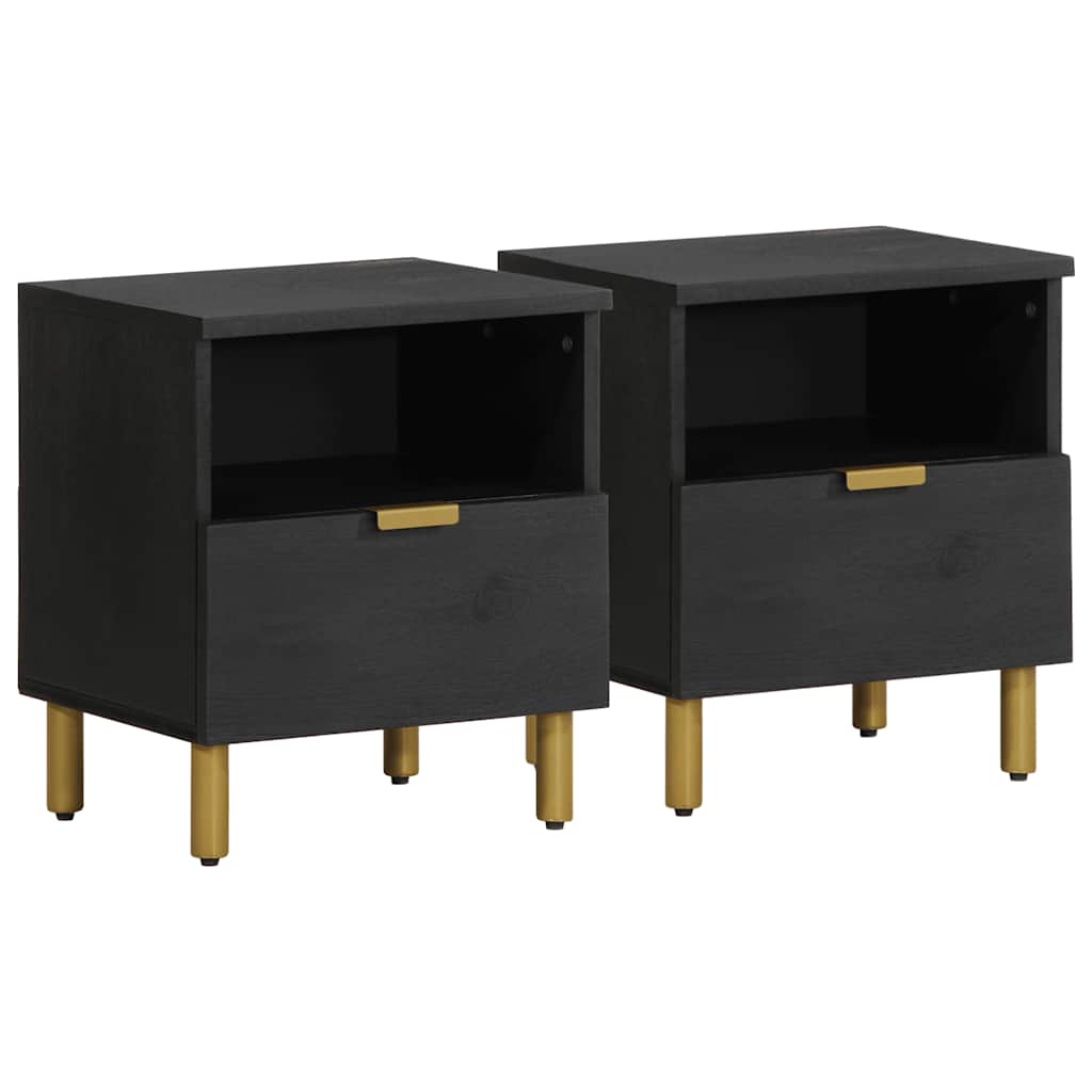 vidaXL Nightstand 40x33x46 cm engineered wood black