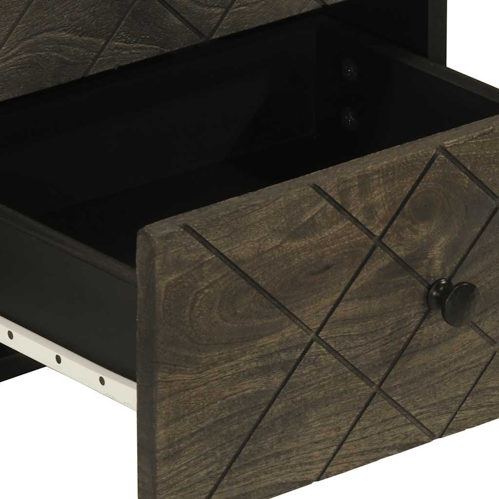 vidaXL Bedside cabinet 40x33x46 cm solid mango wood black