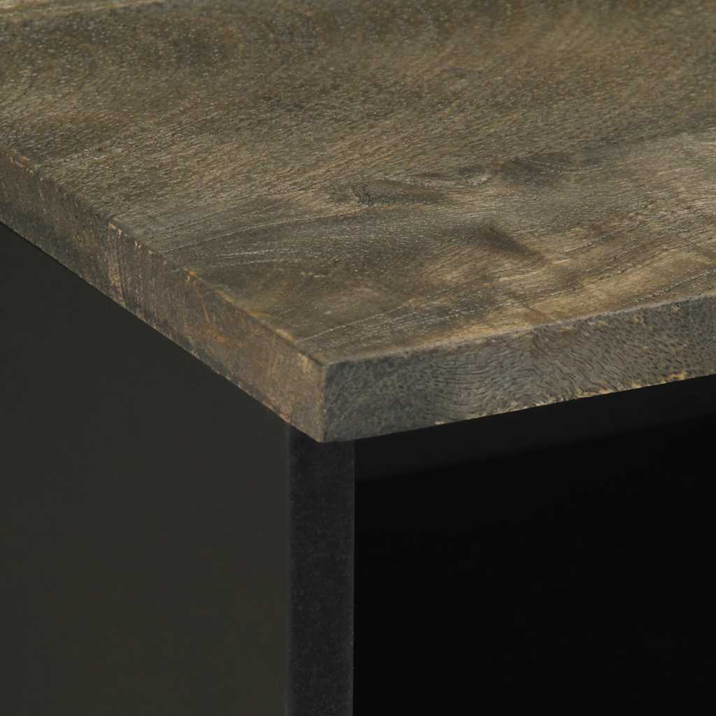 vidaXL Nachtkastje 40x33x46 cm massief mangohout zwart