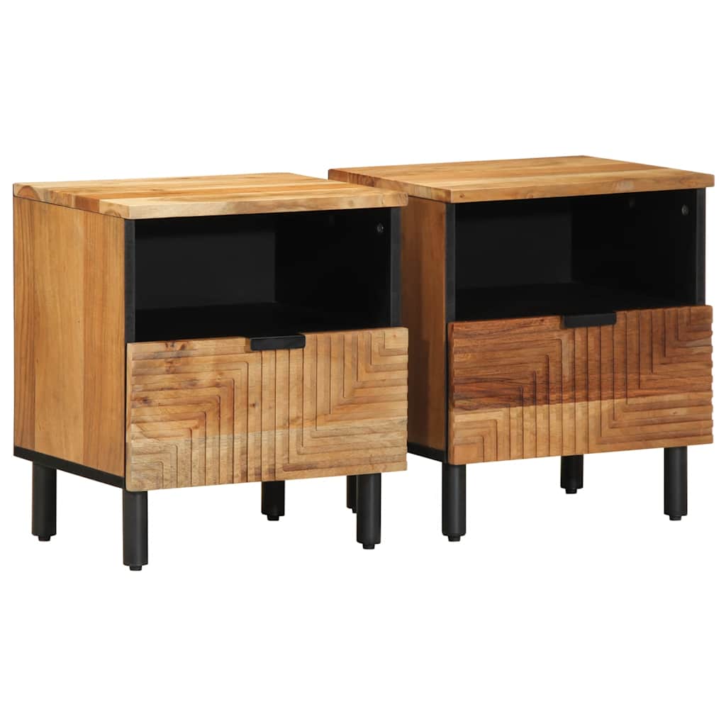 vidaXL Nachtkastje 40x33x46 cm massief mangohout bruin