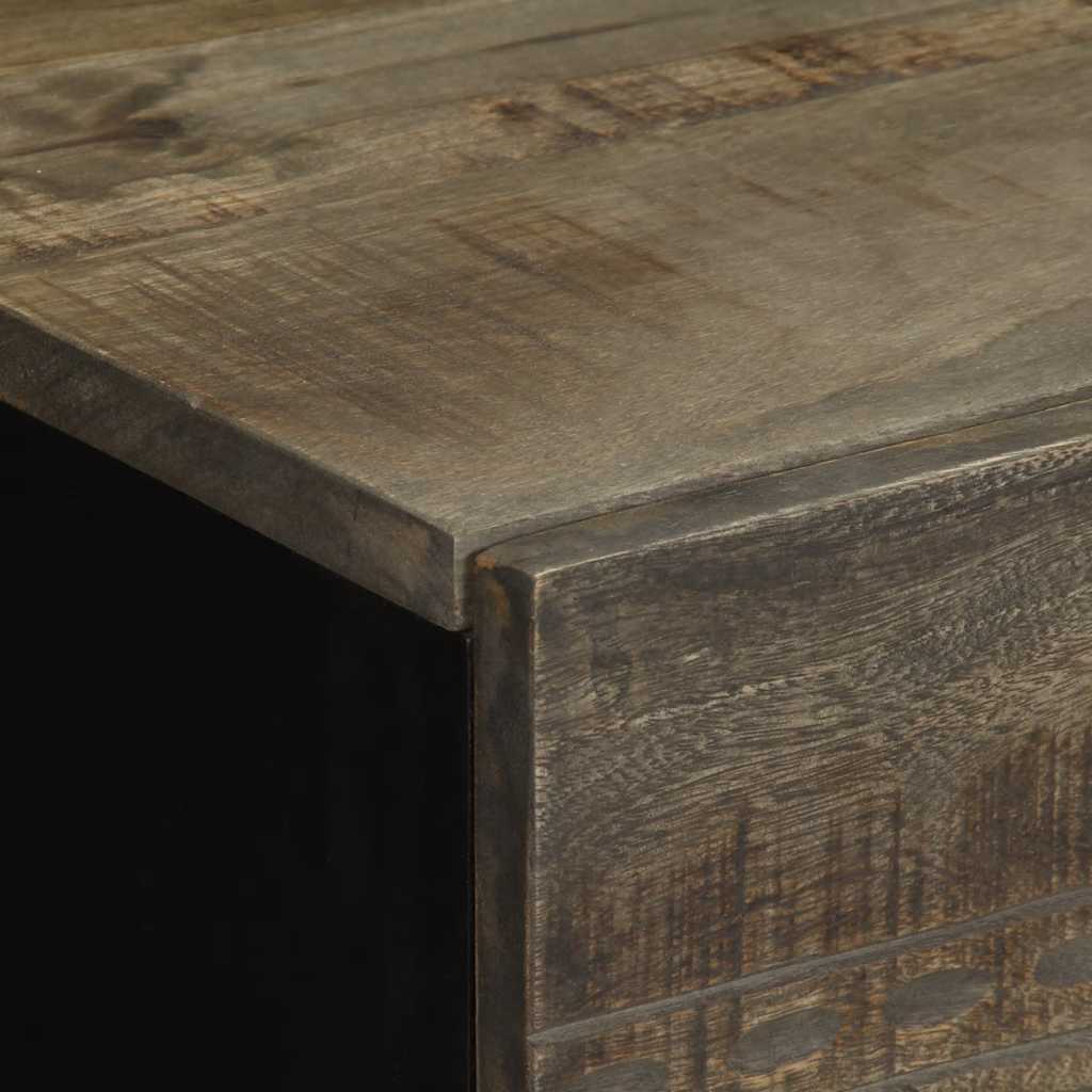 vidaXL Nachtkastje 40x33x46 cm massief mangohout lichtgrijs