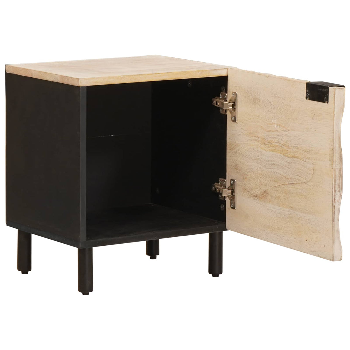 vidaXL Nachtkastje Wit 40 x 33 x 46 cm Massief Mango Hout