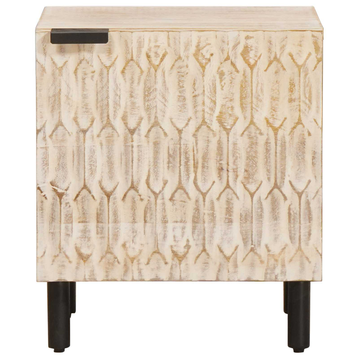 vidaXL Nachtkastje Wit 40 x 33 x 46 cm Massief Mango Hout
