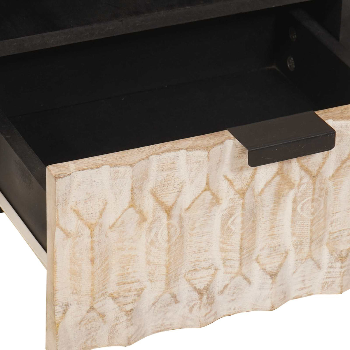 vidaXL Salontafel met lade Wit 80 x 54 x 40 cm Massief Mango Hout