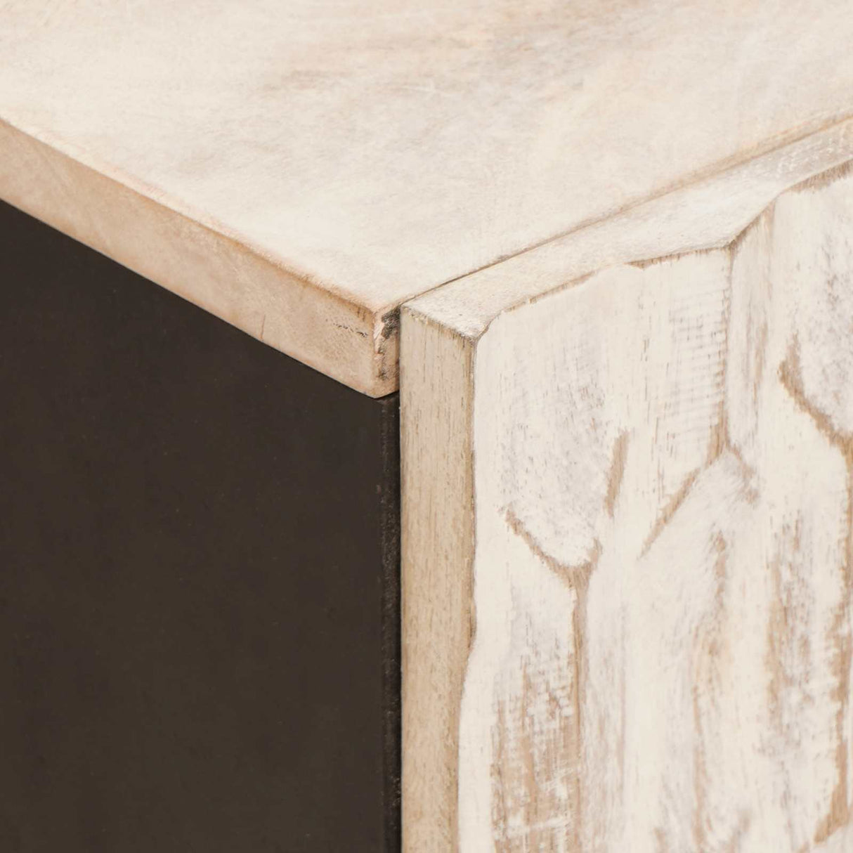 vidaXL TV Kast Witte Was Afwerking 105 x 33 x 46 cm Massief Mango Hout