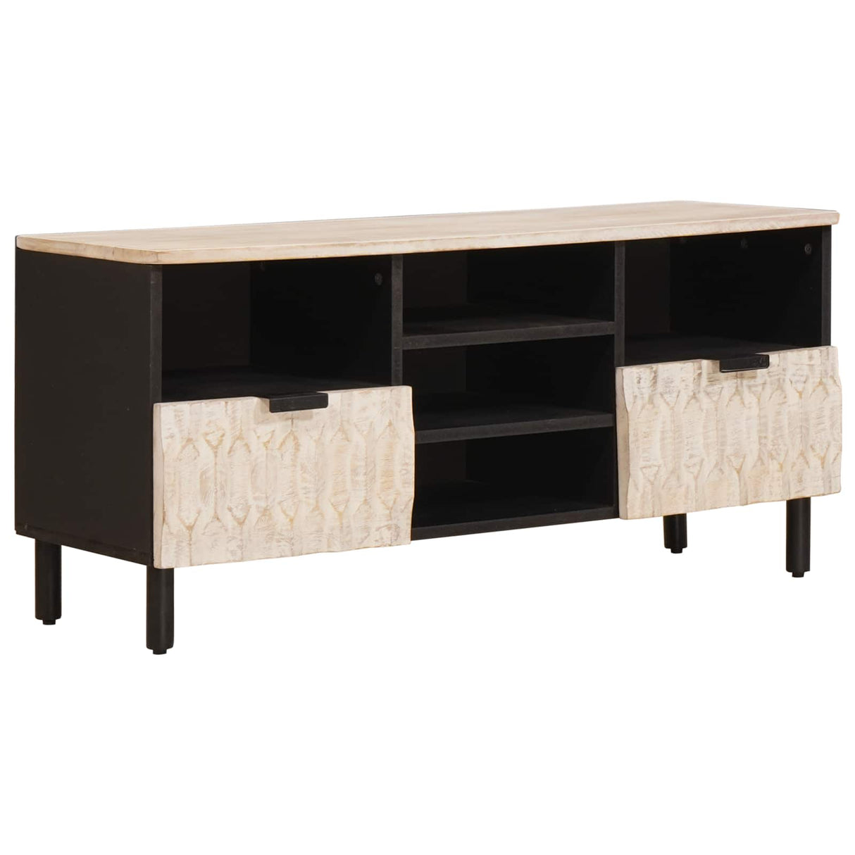 vidaXL TV Kast Witte Was Afwerking 100 x 33 x 46 cm Massief Mango Hout