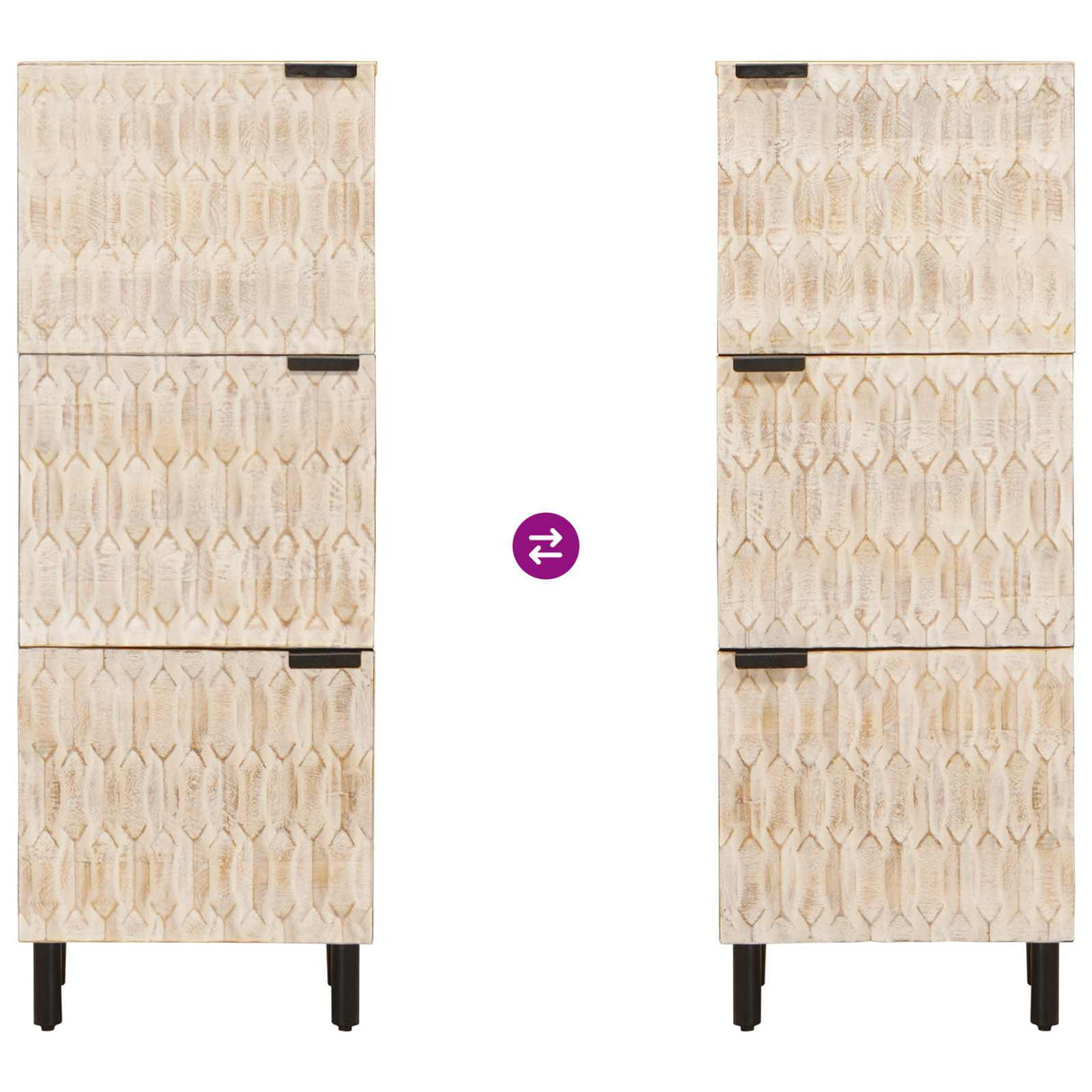 vidaXL Highboard met opslag Witte Was Afwerking 40 x 33 x 110 cm