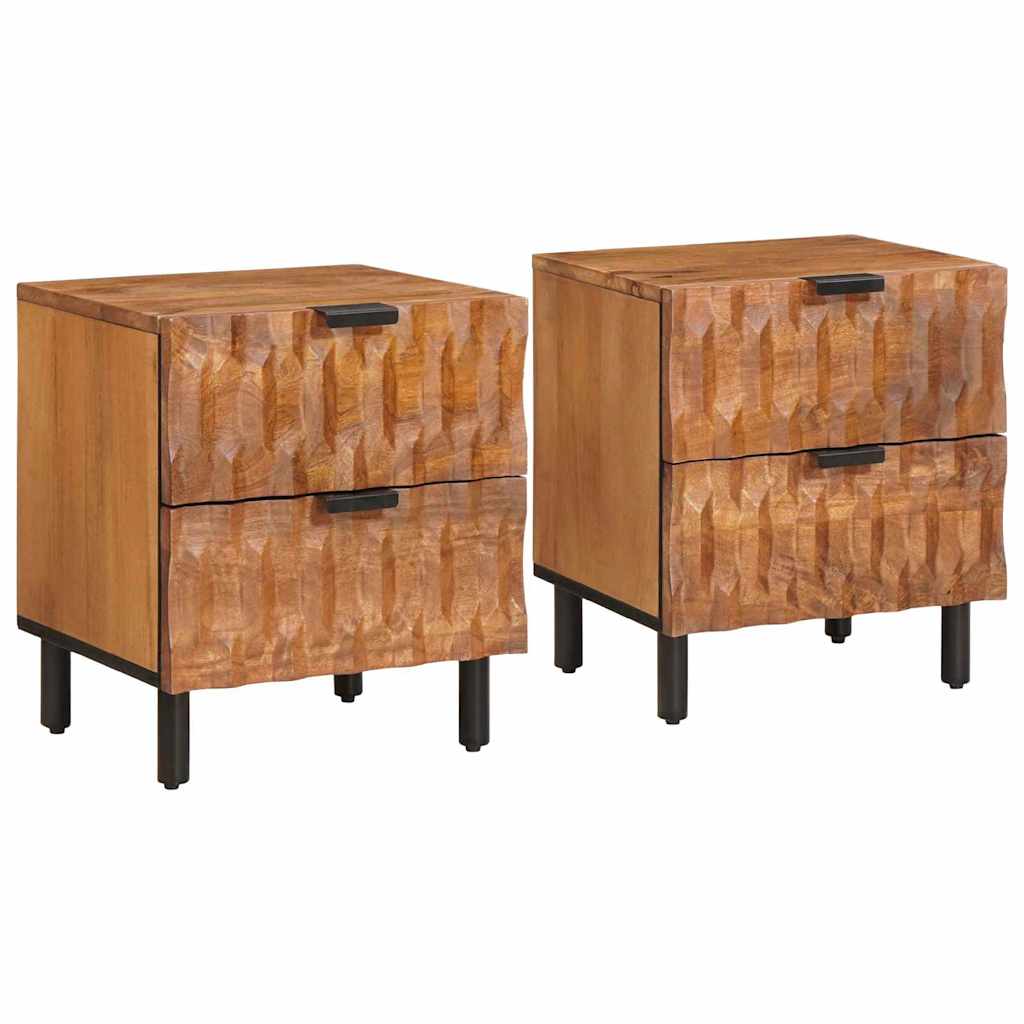 vidaXL Nachtkastje met lade Wit 40 x 33 x 46 cm Massief Mango Hout