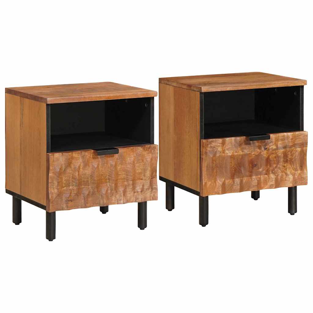 vidaXL Nachtkastje met lade Wit 40 x 33 x 46 cm Massief Mango Hout
