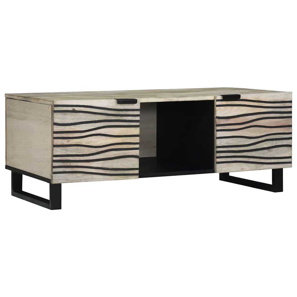 vidaXL Salontafel Bruin en Zwart 100 x 54 x 40 cm Massief acaciahout