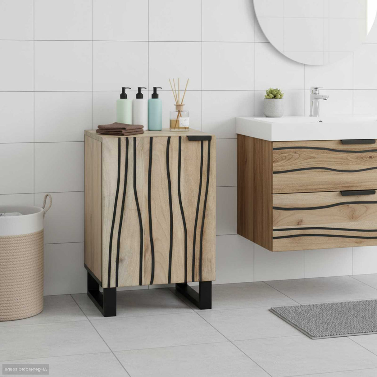 vidaXL Bathroom Sink Cabinet Brown 38 x 33.5 x 58 cm