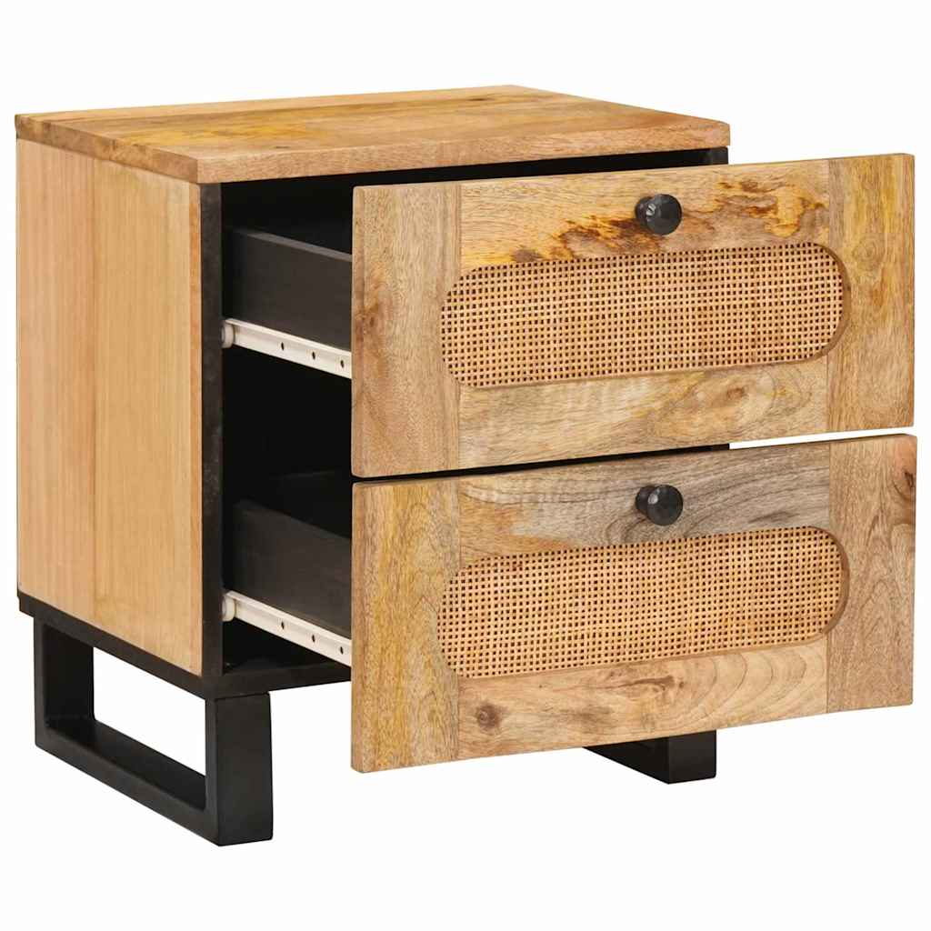 vidaXL Nachtkastje met lade Naturel 40 x 33 x 46 cm Massief Mango Hout