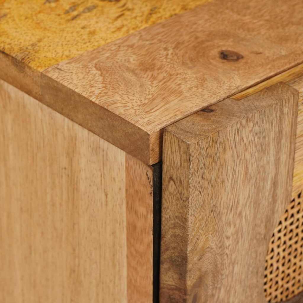 vidaXL Nachtkastje met lade Naturel 40 x 33 x 46 cm Massief Mango Hout
