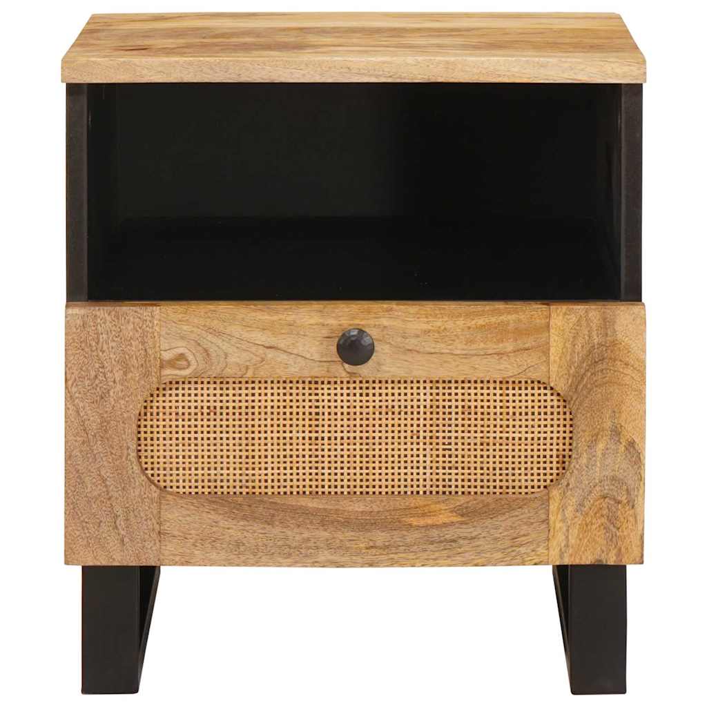 vidaXL Nachtkastje met lade Naturel 40 x 33 x 46 cm Massief Mango Hout
