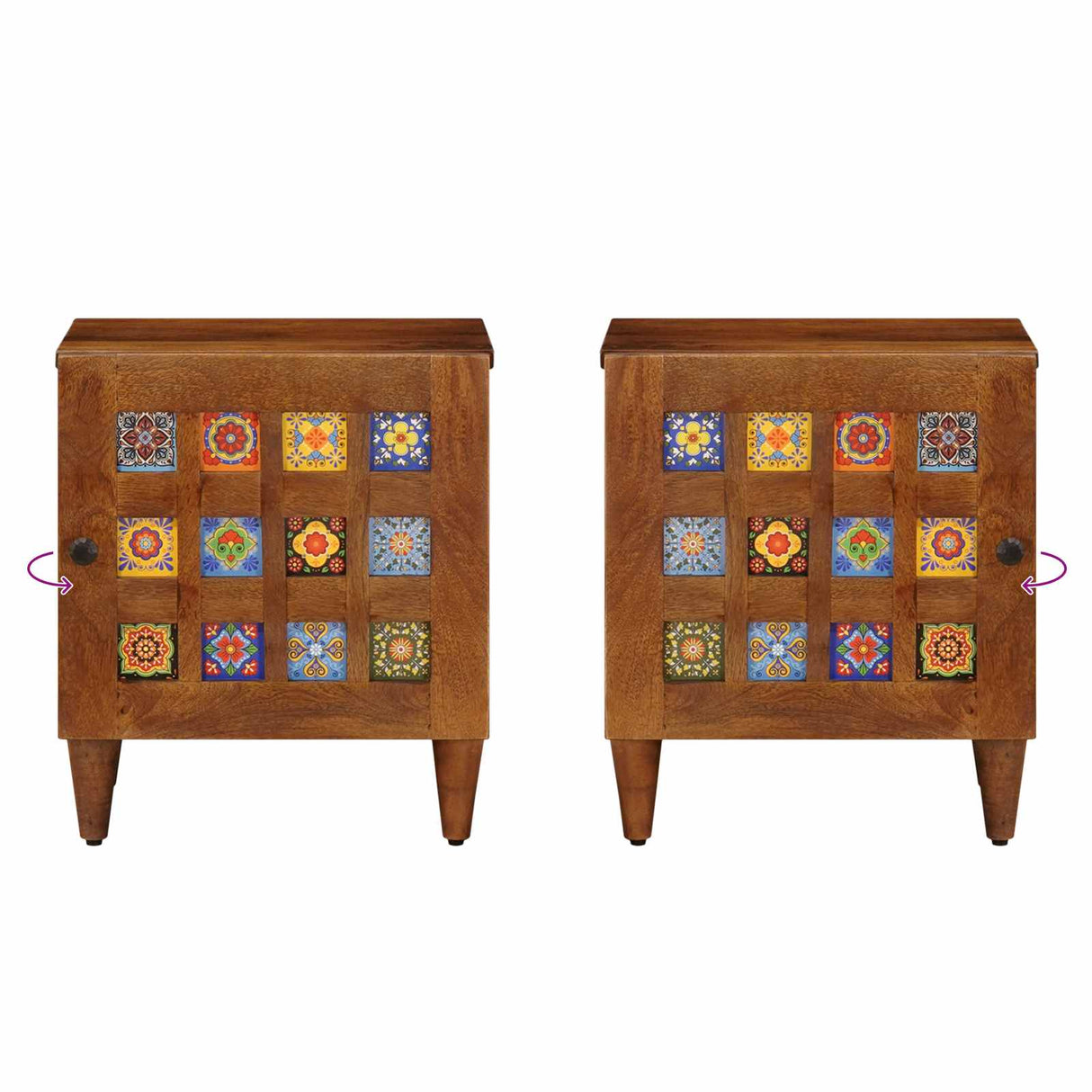 vidaXL Nachtkastje Bruin 40 x 33 x 46 cm Massief Mango Hout