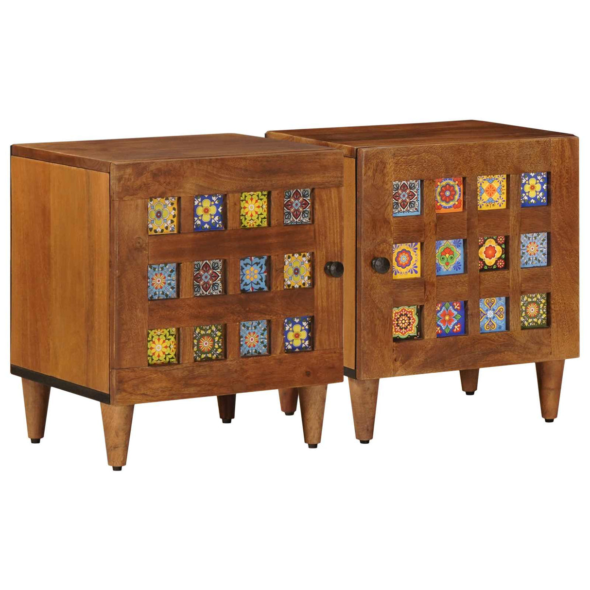 vidaXL Nachtkastje Bruin 40 x 33 x 46 cm Massief Mango Hout