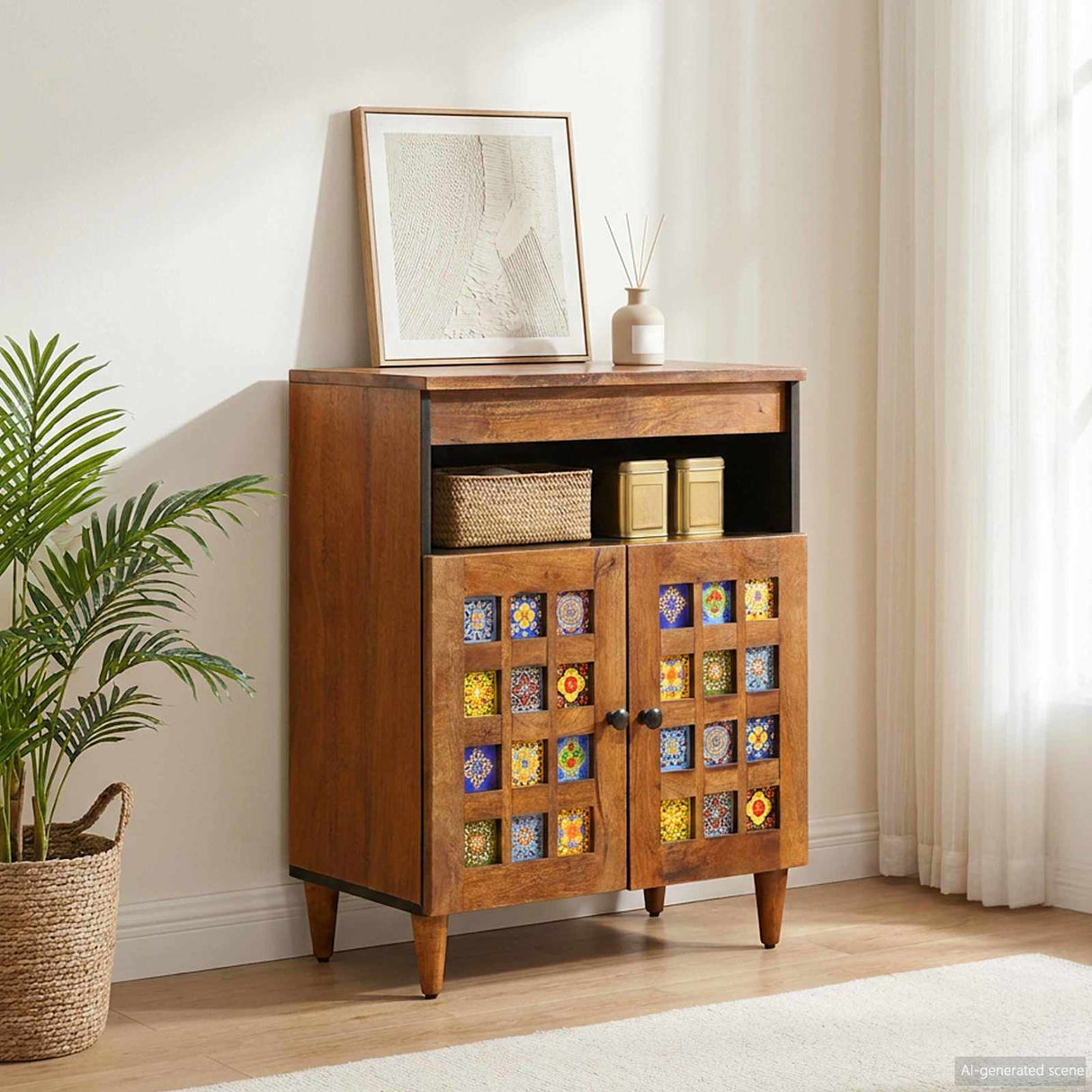 vidaXL Dressoir Walnotenhout 60 x 33 x 75 cm Massief Mango Hout