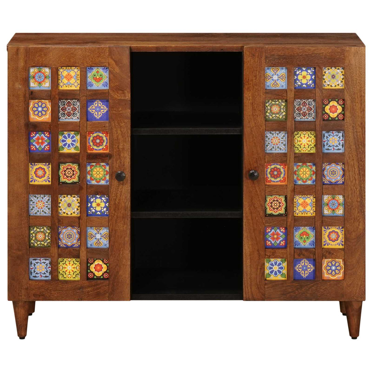 vidaXL Sideboard Walnut 90 x 33.5 x 75 cm Solid Mango Wood