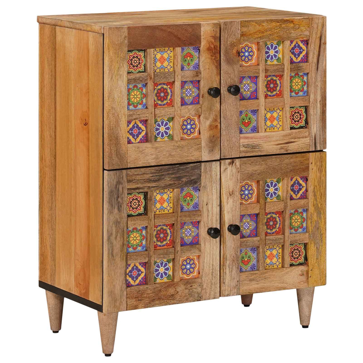 vidaXL Sideboard Walnut Wood 60 x 33 x 75 cm Solid Mango Wood