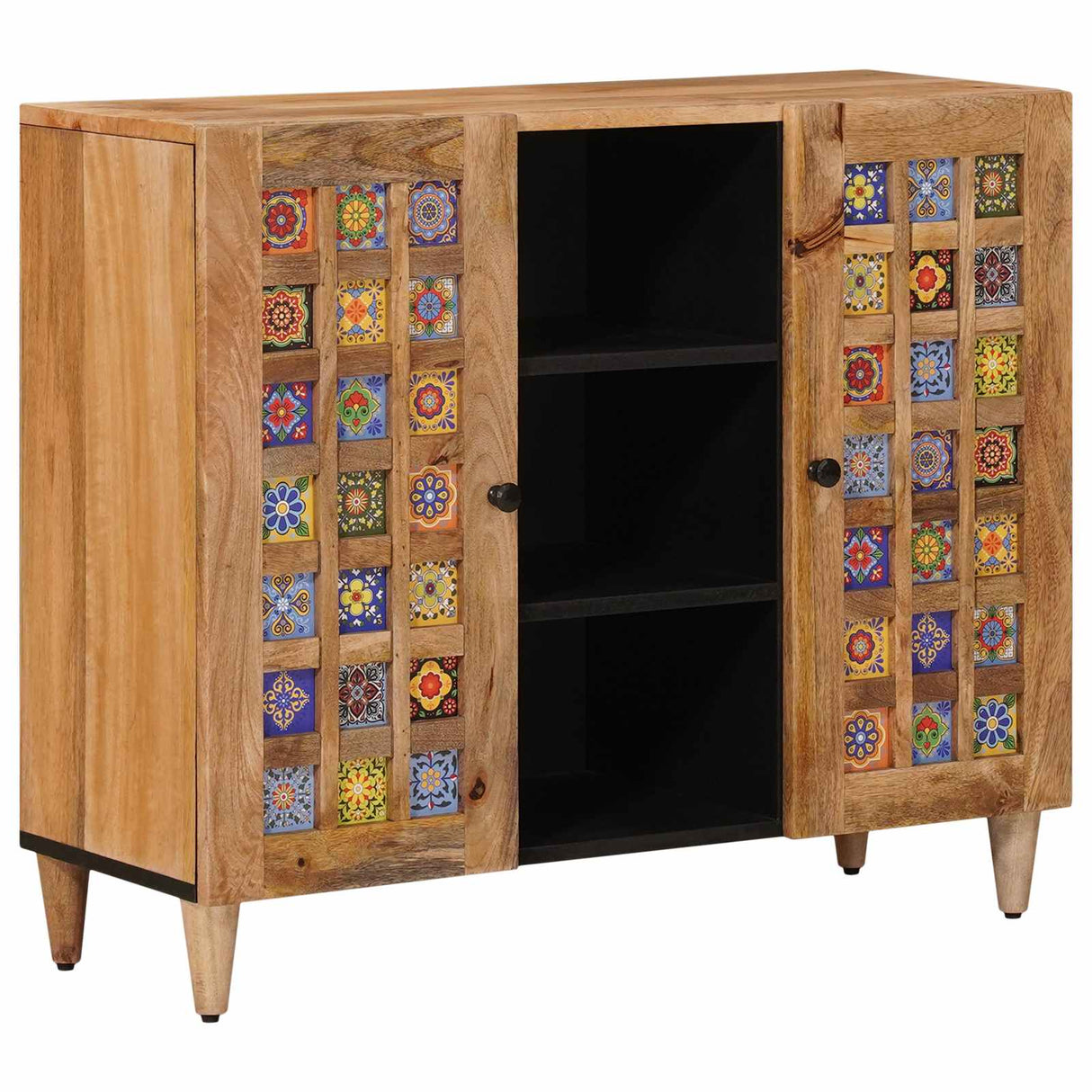 vidaXL Sideboard Walnut 90 x 33.5 x 75 cm Solid Mango Wood