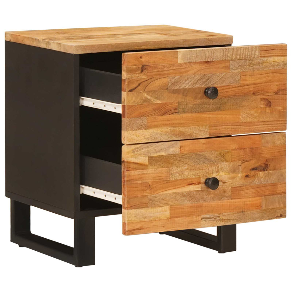 vidaXL Bedside Cabinet with Drawer Brown 40x33x46 cm Solid Mango Wood