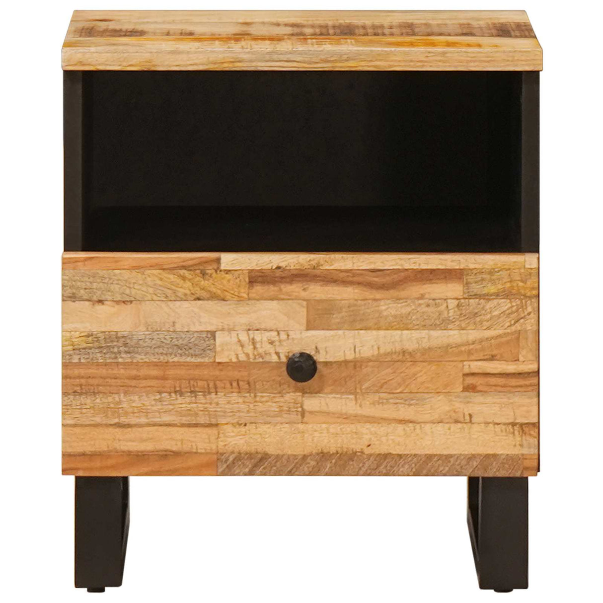 vidaXL Bedkast met lade Bruin 40 x 33 x 46 cm Massief Mango Hout