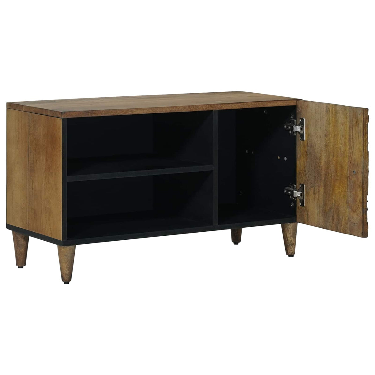 vidaXL TV Kast met plank Wit 80 x 31,5 x 46 cm Massief Mango Hout