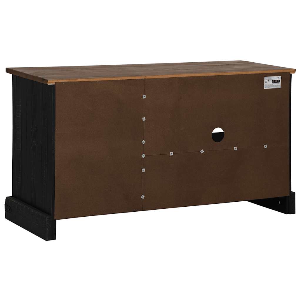 vidaXL Tv-meubel HALDEN met schuifdeur wit 110x40x60 cm massief hout