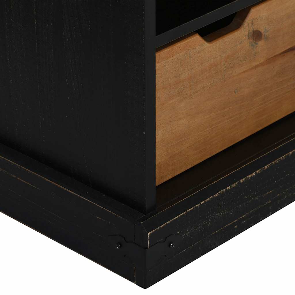 vidaXL Tv-meubel HALDEN met schuifdeur wit 110x40x60 cm massief hout