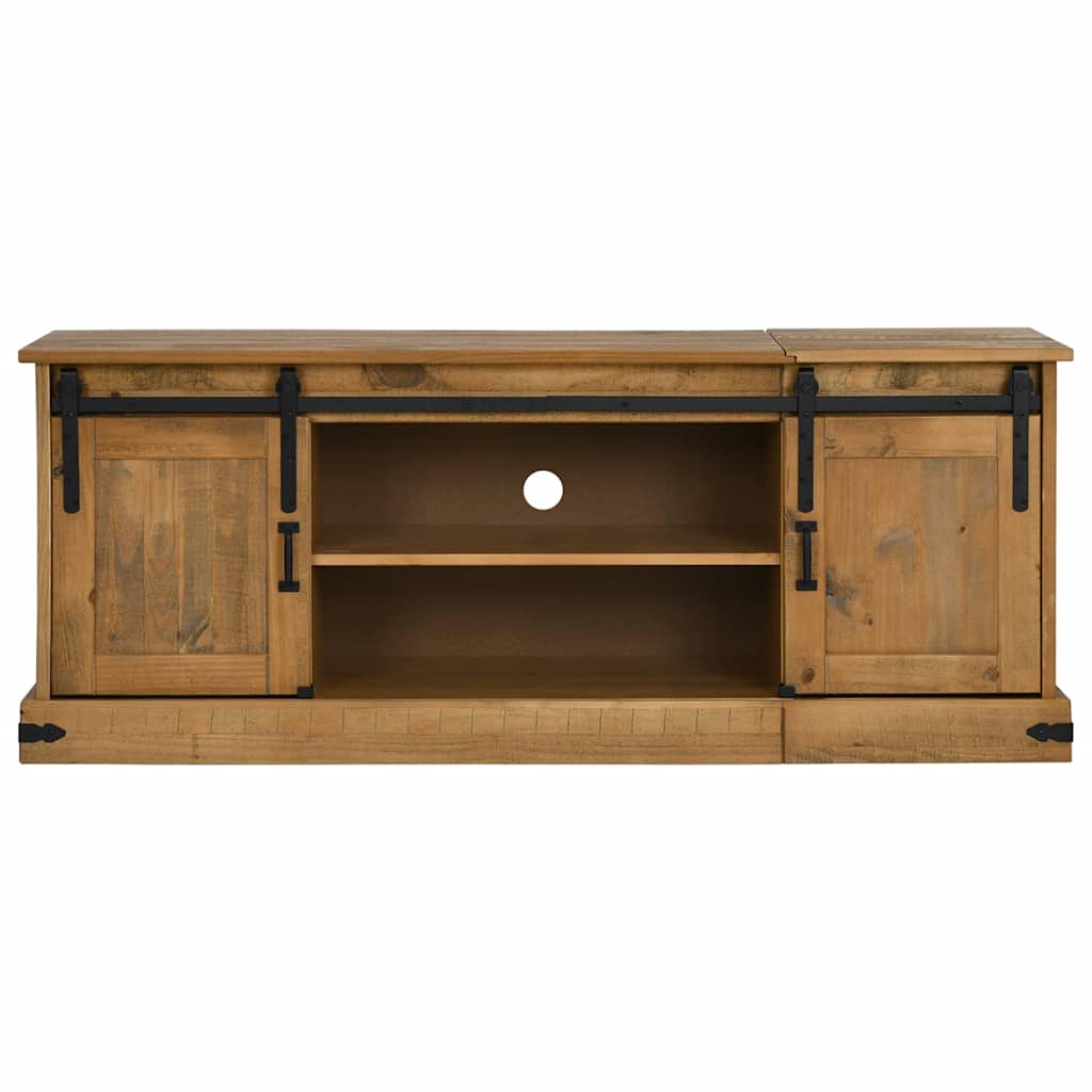 vidaXL Tv-meubel HALDEN 2 schuifdeuren 150x40x60 cm massief hout wit