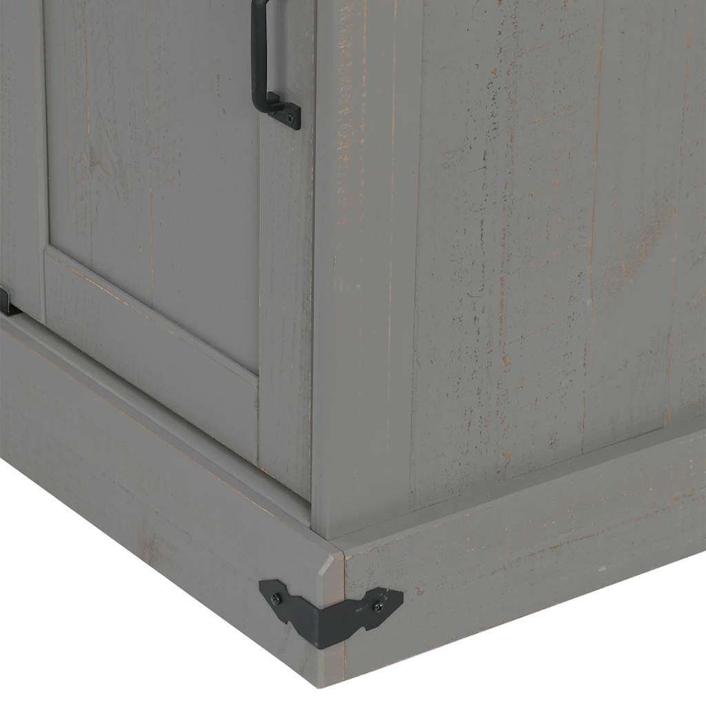 vidaXL Dressoir HALDEN met schuifdeur 80x40x80 cm massief hout wit