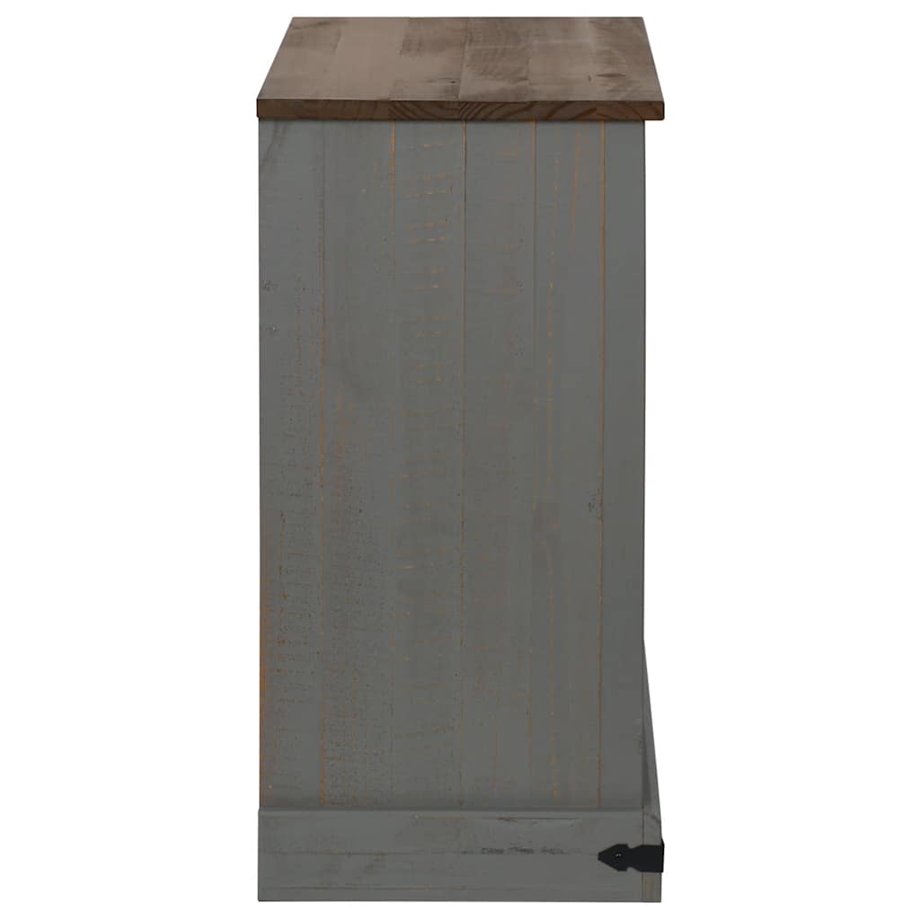 vidaXL Dressoir HALDEN met schuifdeur 80x40x80 cm massief hout wit