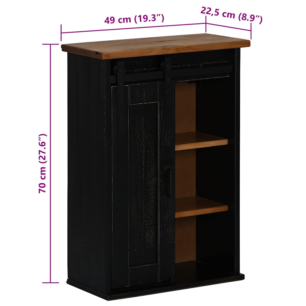 vidaXL Wall Cabinet HALDEN with Sliding Door 49x22.5x70 cm Pine Wood White