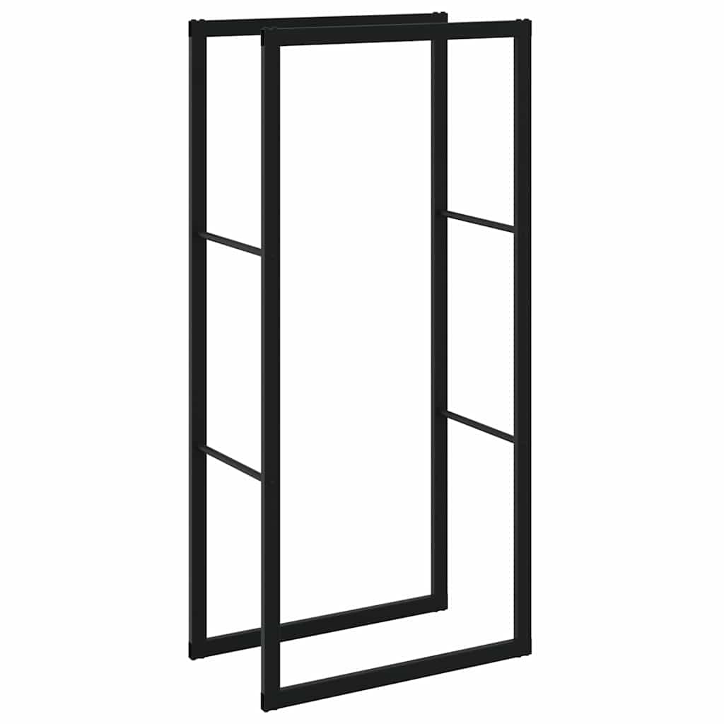 vidaXL Haardhoutrek 55x30x61 cm staal zwart
