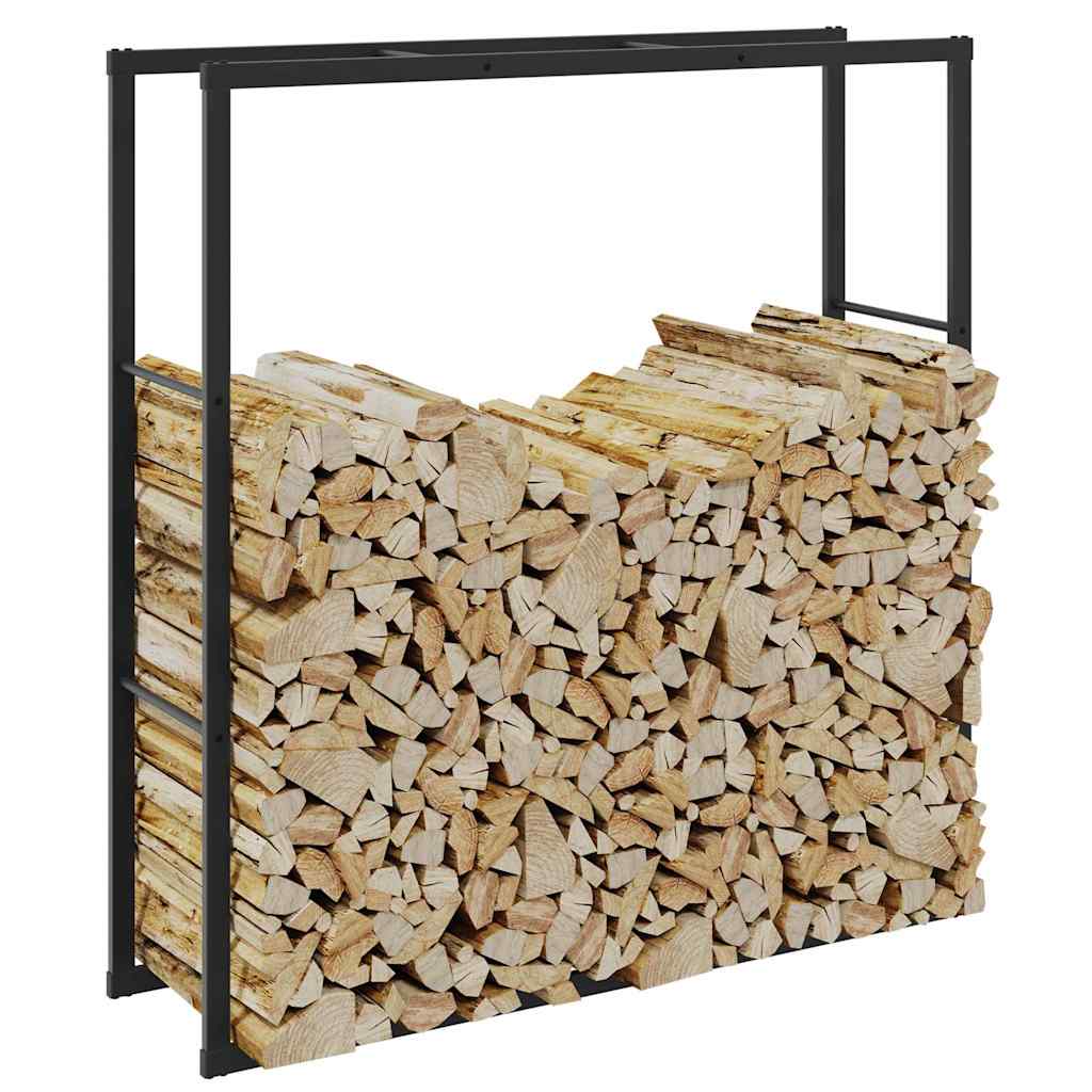 vidaXL Haardhoutrek 55x30x61 cm staal zwart
