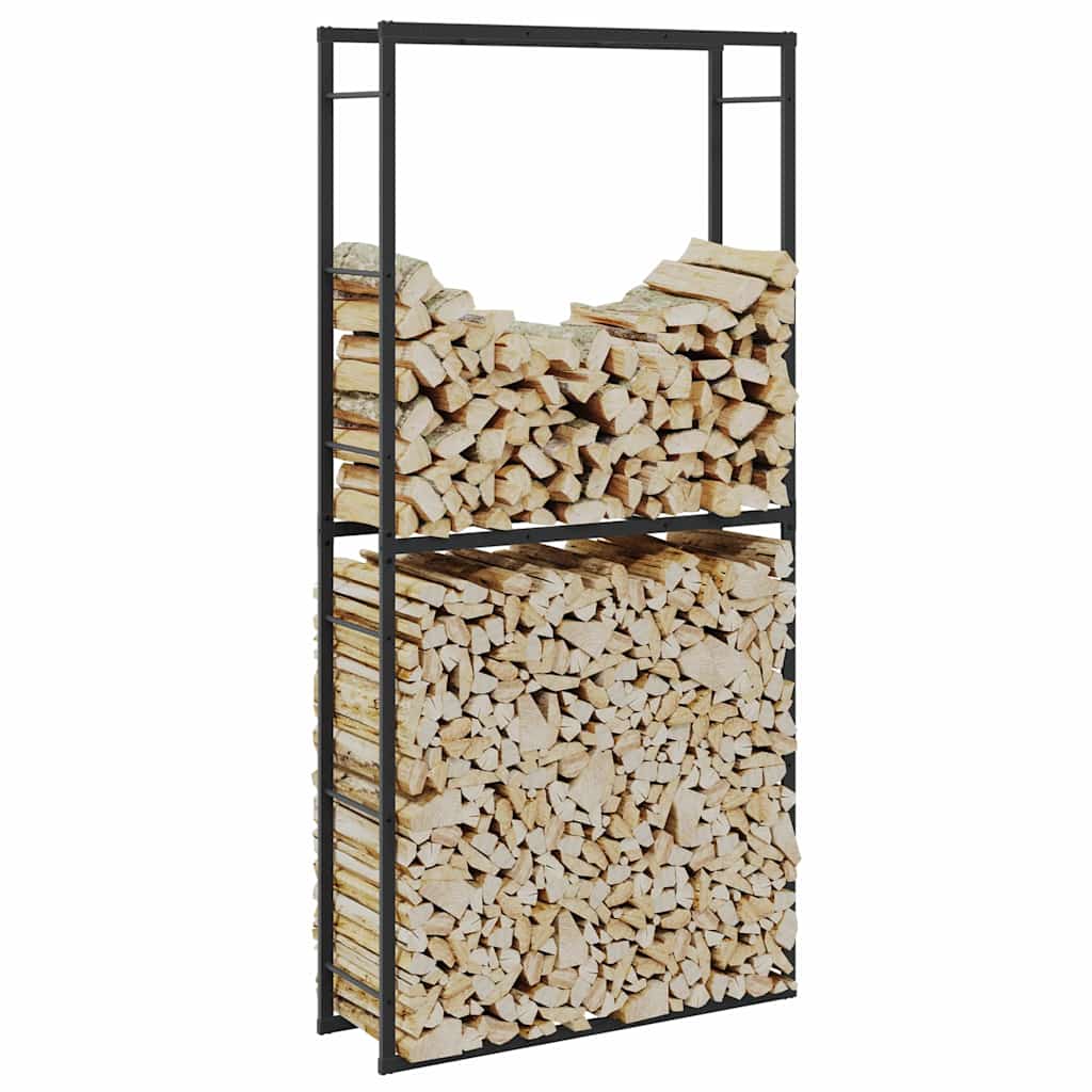 vidaXL Haardhoutrek 55x30x61 cm staal zwart